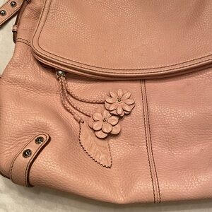 Brighton Purse Karine Shoulder Strap Blush Pink Flap Close Silver Hardware EUC
